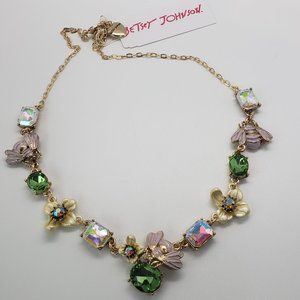 Betsey Johnson Lilac Bee Collar Necklace